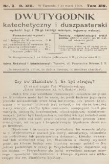 Dwutygodnik Katechetyczny i Duszpasterski. R.13, T.14, 1909, nr 3