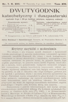 Dwutygodnik Katechetyczny i Duszpasterski. R.13, T.14, 1909, nr 7