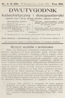 Dwutygodnik Katechetyczny i Duszpasterski. R.13, T.14, 1909, nr 9