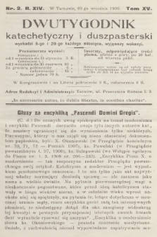 Dwutygodnik Katechetyczny i Duszpasterski. R.14, T.15, 1909, nr 2