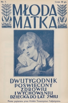 Młoda Matka : dwutygodnik poświęcony zdrowiu i wychowaniu dziecka do lat 7-miu : pismo popierane przez Polskie Towarzystwo Pedjatryczne. R.1, 1927, nr 7