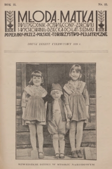 Młoda Matka : dwutygodnik poświęcony zdrowiu i wychowaniu dziecka do lat siedmiu : popierany przez Polskie Towarzystwo Pedjatryczne. R.2, 1928, nr 12 + dod.