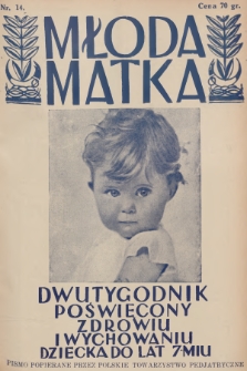 Młoda Matka : dwutygodnik poświęcony zdrowiu i wychowaniu dziecka do lat 7-miu : pismo popierane przez Polskie Towarzystwo Pedjatryczne. R.5, 1931, nr 14 + dod.