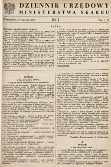Dziennik Urzędowy Ministerstwa Skarbu. 1950, nr 1