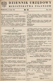 Dziennik Urzędowy Ministerstwa Finansów. 1950, nr 13