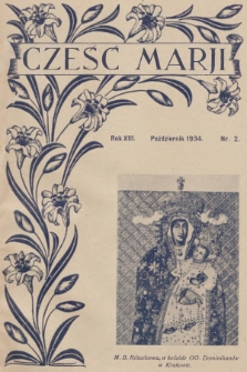Cześć Marji : miesięcznik Sodalicyj Marjańskich Uczennic Szkół Średnich. R.13, nr 2 (1934)