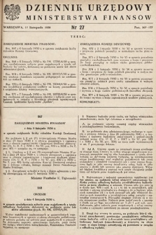 Dziennik Urzędowy Ministerstwa Finansów. 1950, nr 27