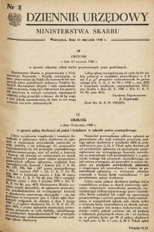 Dziennik Urzędowy Ministerstwa Skarbu. 1948, nr 3