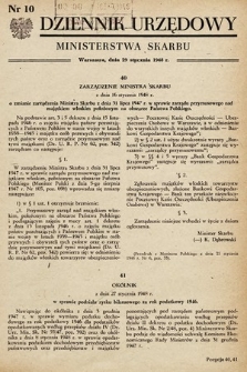Dziennik Urzędowy Ministerstwa Skarbu. 1948, nr 10