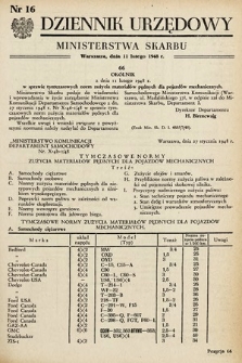 Dziennik Urzędowy Ministerstwa Skarbu. 1948, nr 16