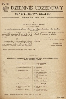 Dziennik Urzędowy Ministerstwa Skarbu. 1948, nr 23