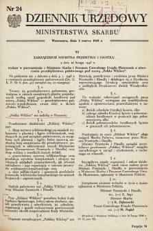 Dziennik Urzędowy Ministerstwa Skarbu. 1948, nr 24