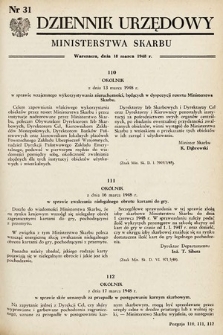 Dziennik Urzędowy Ministerstwa Skarbu. 1948, nr 31