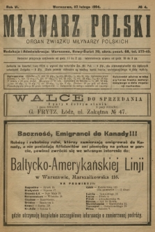 Młynarz Polski : organ Związku Młynarzy Polskich. R.6, 1924, № 4