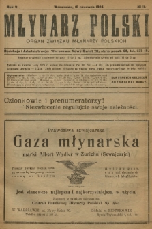 Młynarz Polski : organ Związku Młynarzy Polskich. R.6, 1924, № 11