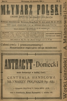 Młynarz Polski : organ Związku Młynarzy Polskich. R.6, 1924, № 15