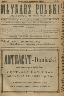 Młynarz Polski : organ Związku Młynarzy Polskich. R.6, 1924, № 18
