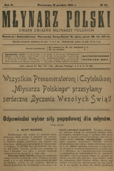 Młynarz Polski : organ Związku Młynarzy Polskich. R.6, 1924, № 22