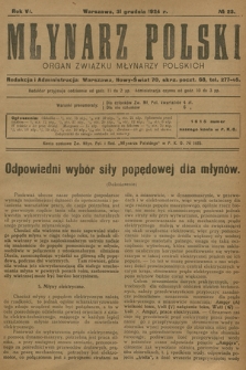 Młynarz Polski : organ Związku Młynarzy Polskich. R.6, 1924, № 23