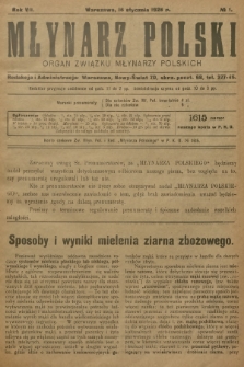 Młynarz Polski : organ Związku Młynarzy Polskich. R.7, 1925, № 1