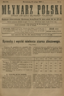 Młynarz Polski : organ Związku Młynarzy Polskich. R.7, 1925, № 3