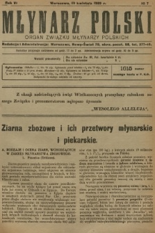 Młynarz Polski : organ Związku Młynarzy Polskich. R.7, 1925, № 7