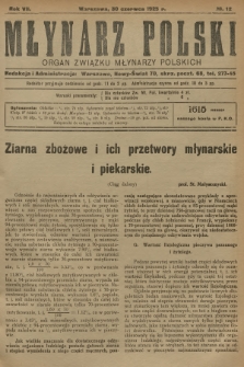 Młynarz Polski : organ Związku Młynarzy Polskich. R.7, 1925, № 12