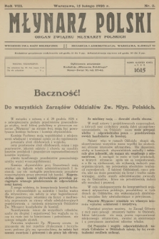 Młynarz Polski : organ Związku Młynarzy Polskich. R.8, 1926, № 3