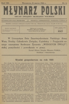 Młynarz Polski : organ Związku Młynarzy Polskich. R.8, 1926, № 6