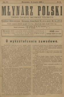 Młynarz Polski : organ Związku Młynarzy Polskich. R.8, 1926, № 16 + wkładka