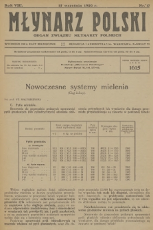 Młynarz Polski : organ Związku Młynarzy Polskich. R.8, 1926, № 17