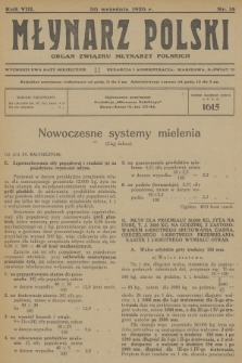Młynarz Polski : organ Związku Młynarzy Polskich. R.8, 1926, № 18