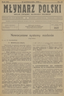 Młynarz Polski : organ Związku Młynarzy Polskich. R.8, 1926, № 19