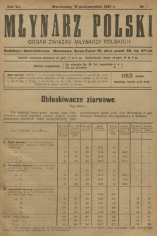 Młynarz Polski : organ Związku Młynarzy Polskich. R.8, 1926, № 20 + wkładka