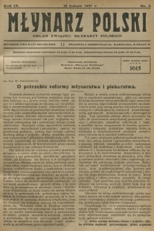 Młynarz Polski : organ Związku Młynarzy Polskich. R.9, 1927, nr 3 + wkładka