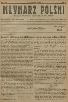 Młynarz Polski : organ Związku Młynarzy Polskich. R.9, 1927, nr 4
