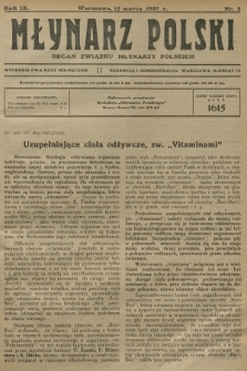 Młynarz Polski : organ Związku Młynarzy Polskich. R.9, 1927, nr 5 + wkładka