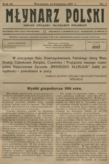Młynarz Polski : organ Związku Młynarzy Polskich. R.9, 1927, nr 7 + wkładka