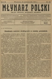 Młynarz Polski : organ Związku Młynarzy Polskich. R.9, 1927, nr 20
