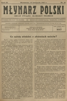 Młynarz Polski : organ Związku Młynarzy Polskich. R.9, 1927, nr 21