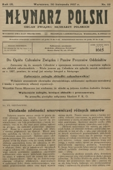 Młynarz Polski : organ Związku Młynarzy Polskich. R.9, 1927, nr 22