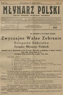Młynarz Polski : organ Związku Młynarzy Polskich. R.11, 1929, nr 9