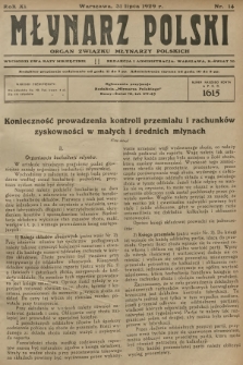 Młynarz Polski : organ Związku Młynarzy Polskich. R.11, 1929, nr 14