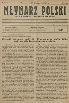 Młynarz Polski : organ Związku Młynarzy Polskich. R.11, 1929, nr 22