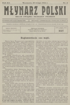 Młynarz Polski : organ Związku Młynarzy Polskich. R.12, 1930, nr 4