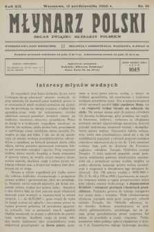 Młynarz Polski : organ Związku Młynarzy Polskich. R.12, 1930, nr 19