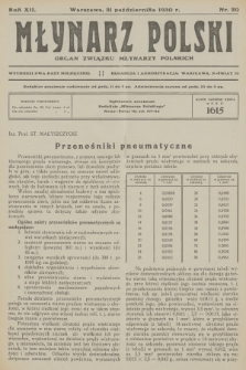 Młynarz Polski : organ Związku Młynarzy Polskich. R.12, 1930, nr 20