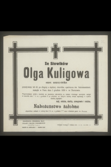 Olga Kuligowa ze Słowików [...] zasnęła w Panu dnia 3 grudnia 1950 r. w Chorzowie