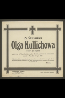 Olga Kullichowa ze Śliwińskich [...] zasnęła w Panu dnia 18 lipca 1942 r.