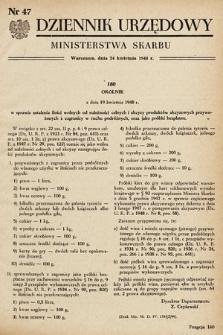 Dziennik Urzędowy Ministerstwa Skarbu. 1948, nr 47